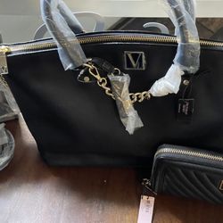 Black Crossbody And Wallet Set 