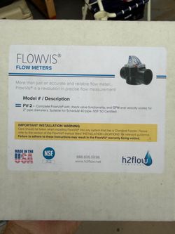 FlowVis Flow Meter 2” Valve Pool