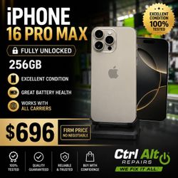 📱 iPhone 16 Pro Max – 256GB – Fully Unlocked 🔥
💰 ONLY $696 — FIRM PRICE