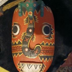 Large Hand-carved Wooden Mask