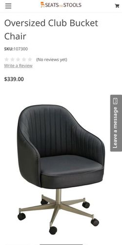Oversized Leather Club Bucket Office Chair Thumbnail