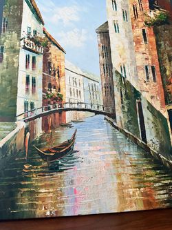 Venice Canal Oil Painting on Canvas