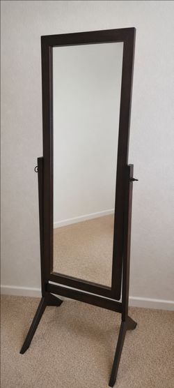 Full-Length Cheval Floor Mirror Dark Wood