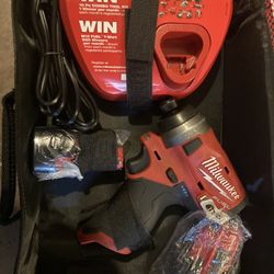 M12 FUEL SURGE 12-Volt Lithium-Ion Brushless Cordless 1/4 in. Hex Impact Driver Compact Kit w/Two 2.0Ah Batteries, Bag by Milwaukee