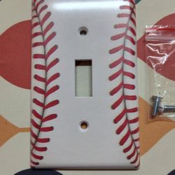 Baseball Light Switch Plate Cover For Kids Room Man Cave 