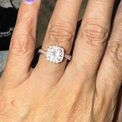 Women Sterling Silver/rose gold  Cubic Zirconia Ring 