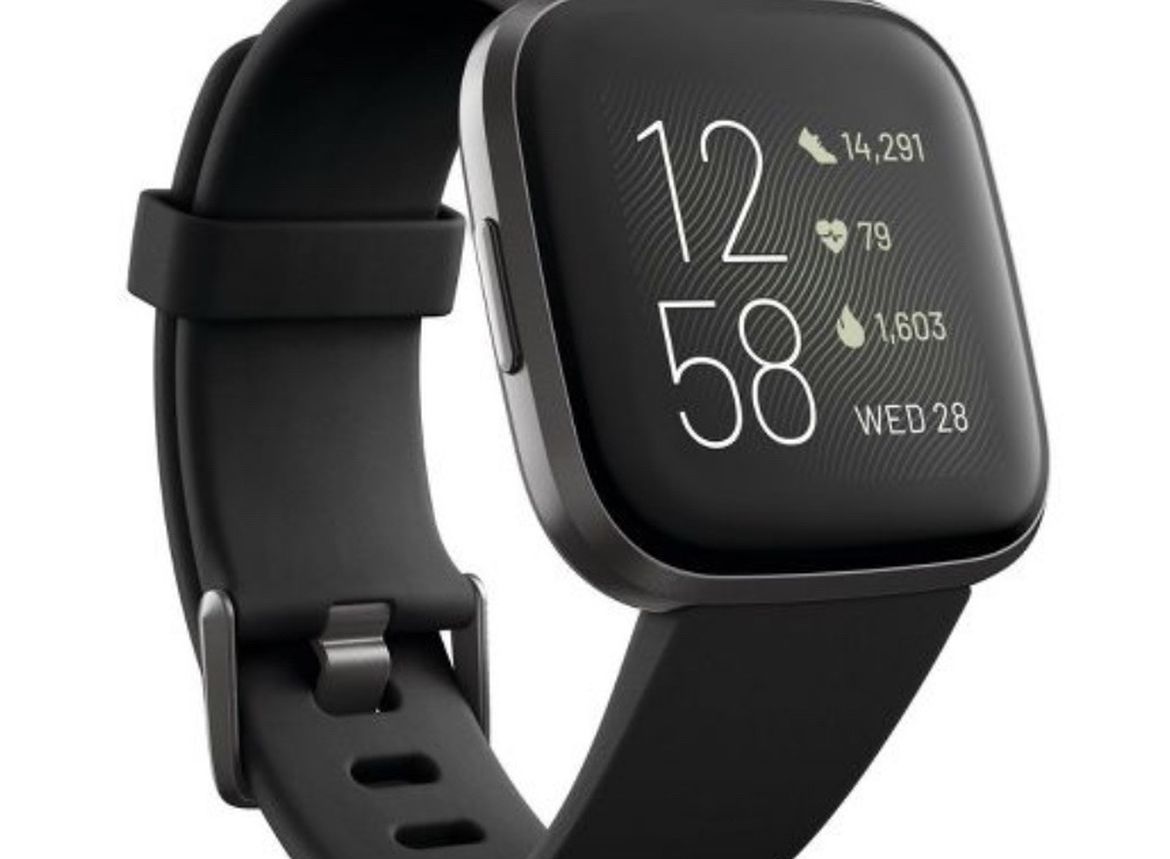 Fitbit Versa 2 - Black Elastomer Strap Touchscreen Smart Watch