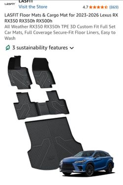 LASFIT Floor Mats & Cargo Mat for 2023-2026 Lexus RX RX350 RX350h RX500h
All Weather RX350 RX350h TPE 3D Custom Fit Full Set Car Mats, Full Coverage S