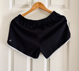 Black Women's Athletic Shorts with White Trim