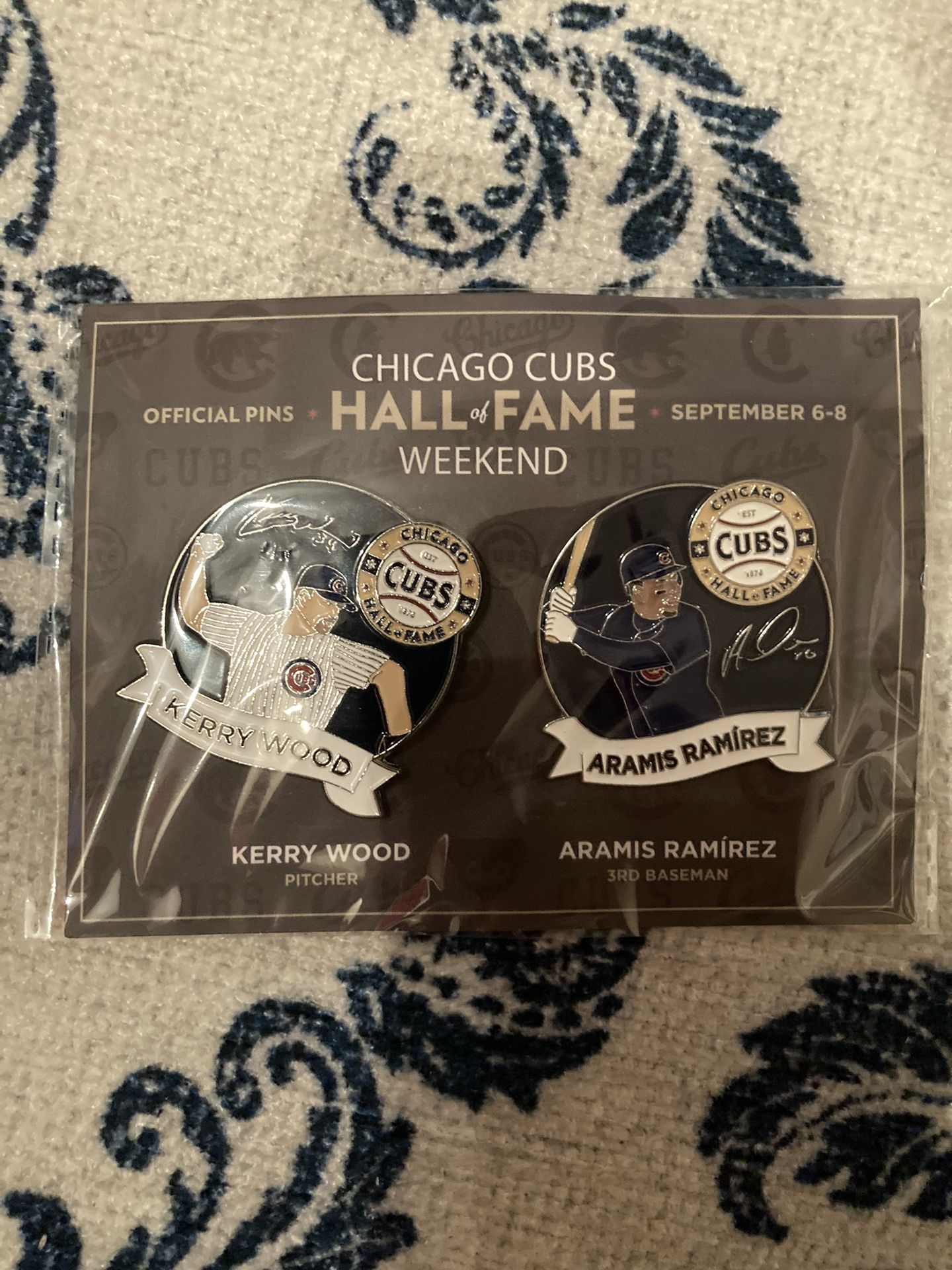 Chicago Cubs 2024 HOF Pins Kerry Wood and Aramis Ramirez