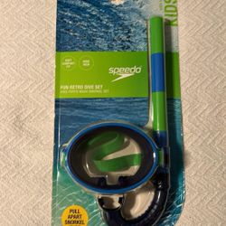 New Kid Snorkel Set Anti Fog Glass Mask, Kids Size Age 3-6 Speedo 