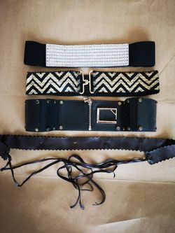 Bunch of belts come from Italy, leather and Swarovski
