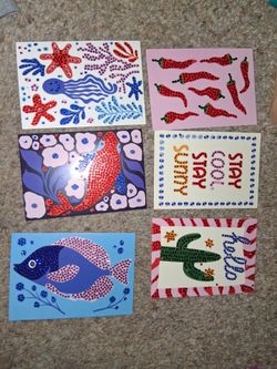 Rhinestone Gem Sticker Art Cards Set of 6