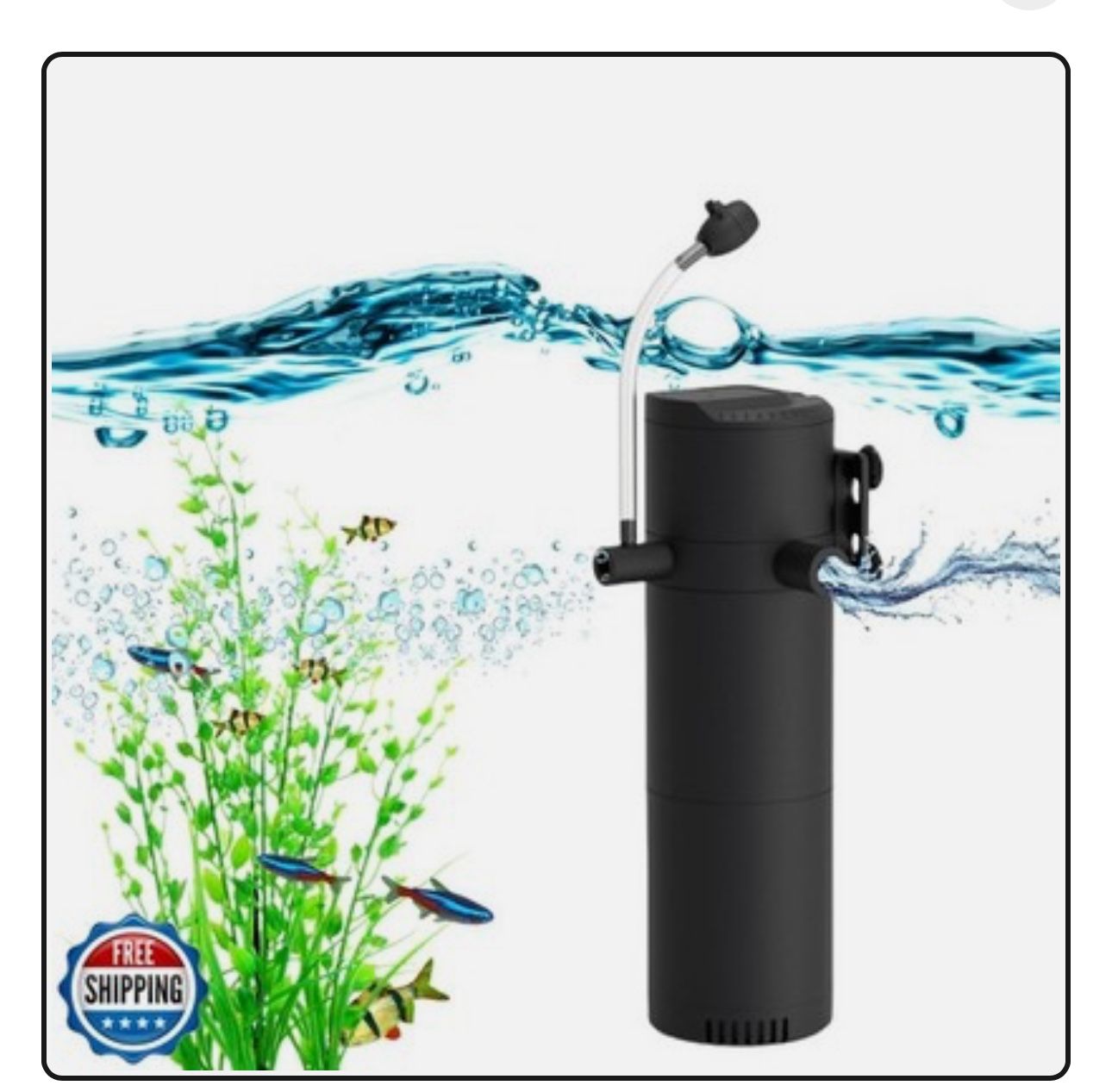 FUMAK 210GPH Fish Tank Filter in-Tank Filter for 40-60 Gallon Tanks, 3-Stage