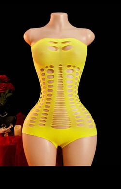 Yellow lingerie jumpsuit