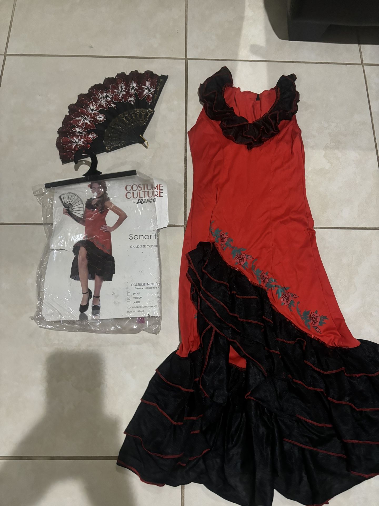 Senorita salsa dress kids medium Halloween costume