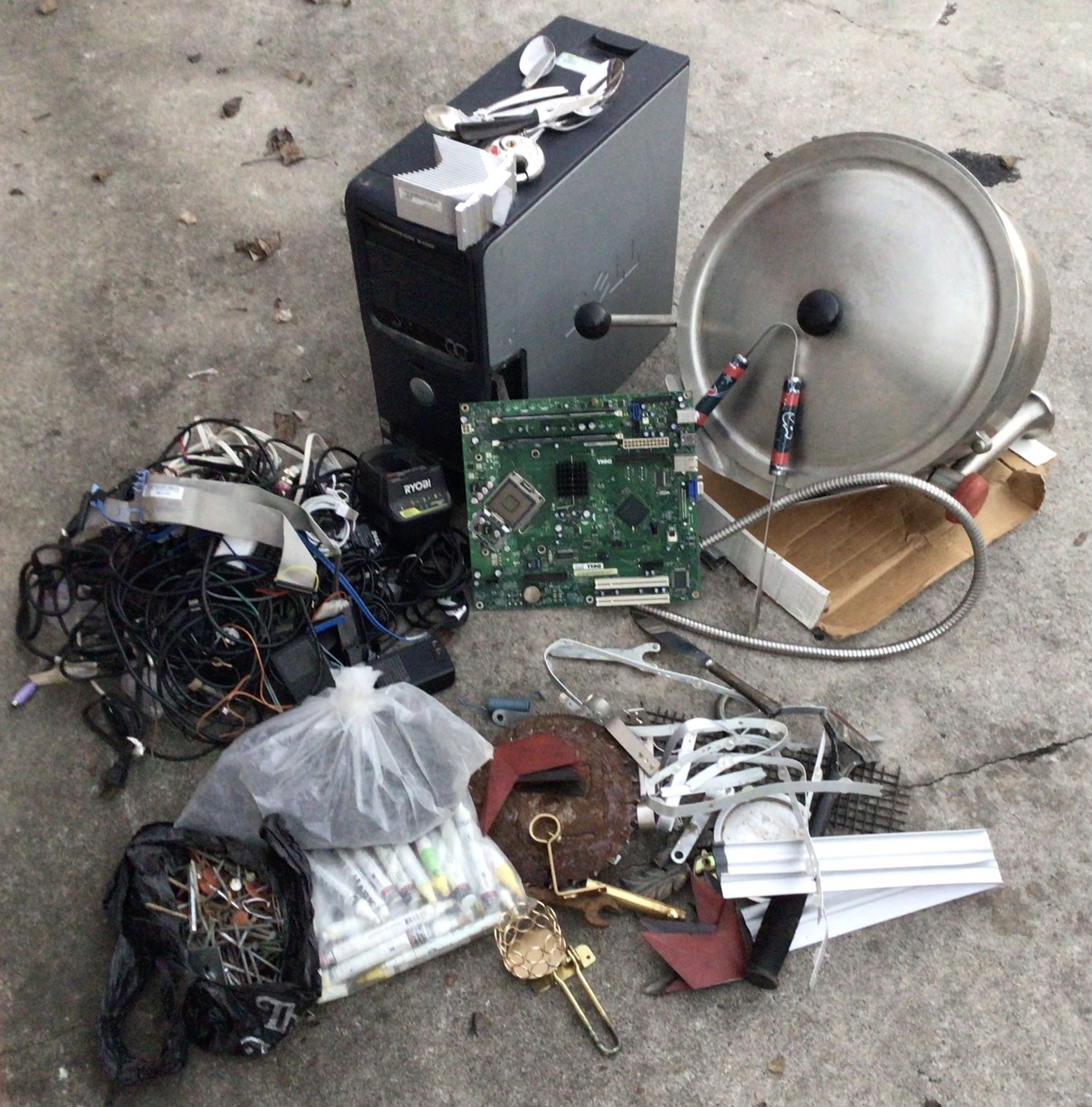 SCRAP METAL Plus 24kt GOLD, stainless steel tilting kettle ($6000 value), copper wiring brass pipe aluminum pc motherboard