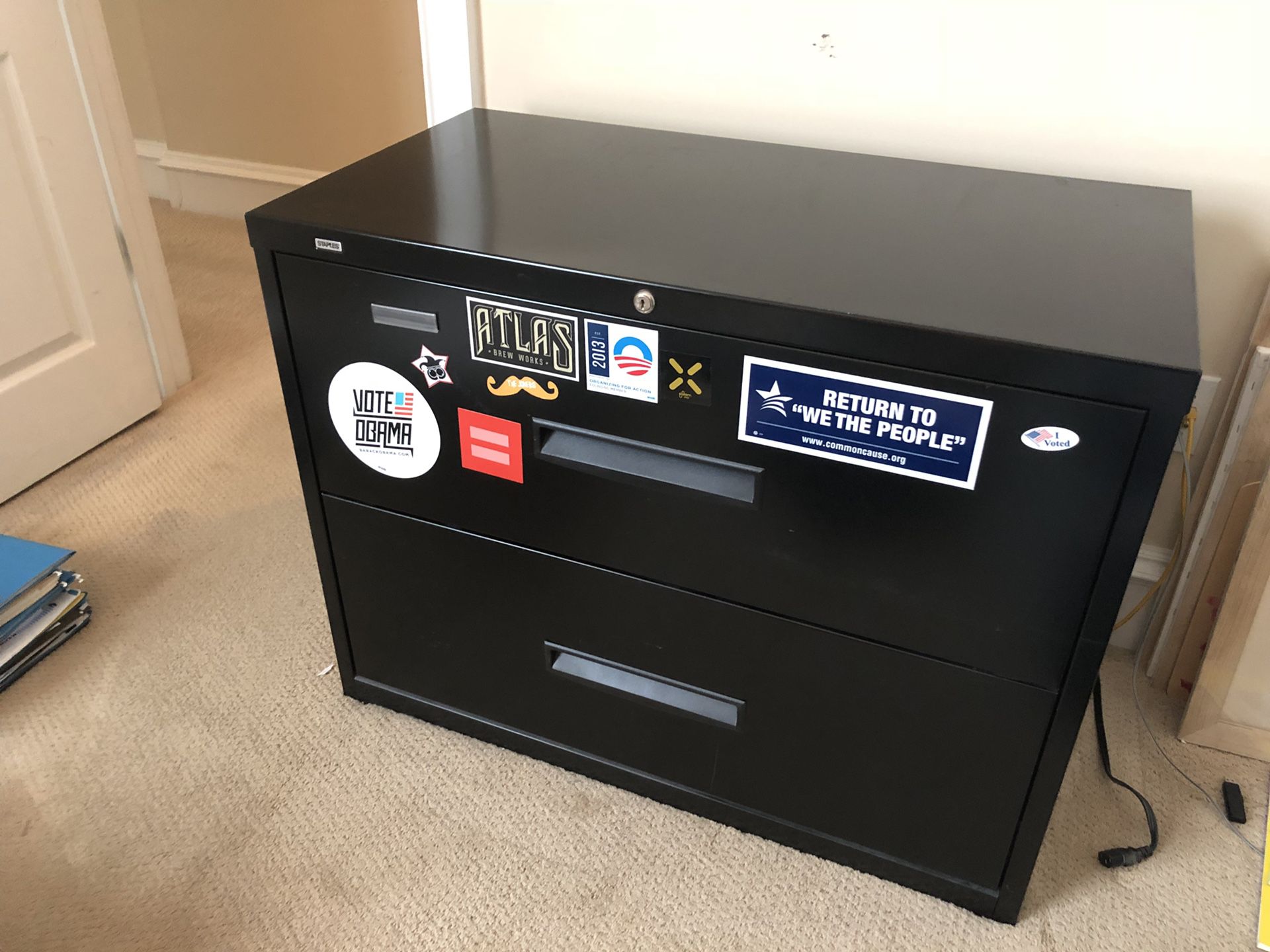 Horizontal Filing Cabinet (cool stickers included)