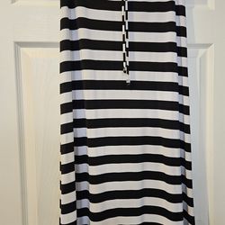 Michael Kors black and white strioped drawstring maxiskirt size small like new