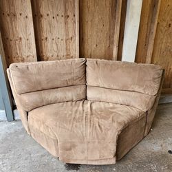 Brown Microfiber Corner Chair