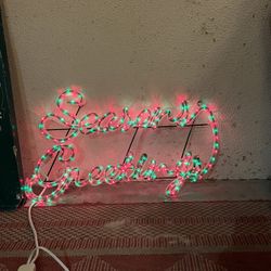 Trim A Home Chasing Rope Light Sculpture Christmas Seasons Greetings