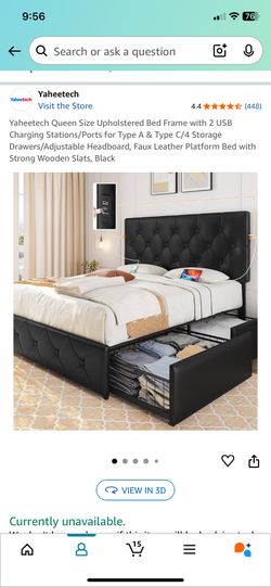 Queen Bed Frame 2 Nightstand