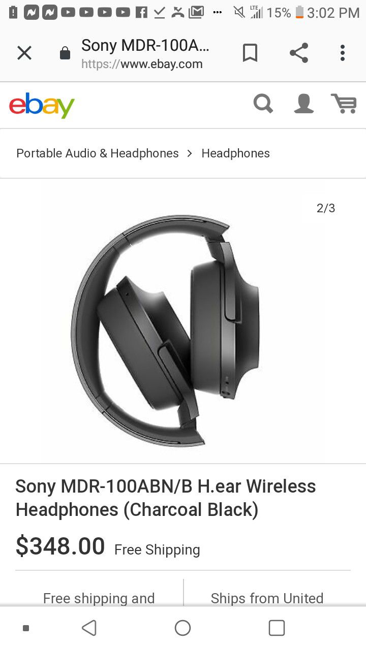 Sony Mdr - 100ABN Wireless Headphones