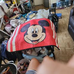 Mickey Mouse Bathromm Mat White Shower Curtain 12 Hooks Trash Can