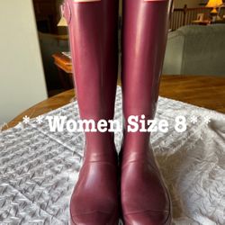 Women’s Hunter Boots **Burgundy****