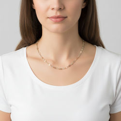 14K Tri Color Gold 19" Mariner Chain