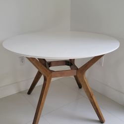 Modern 4 Person Table, Wood Legs - Used $99