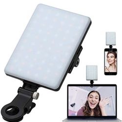 Video Conference Lighting for Computer&MacBook, 60 LED Rechargeable Laptop Webcam Lighting for Video Recording, Zoom Lighting for Computer
