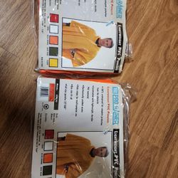 Pro Rainer orange Rip-Stop Tactical Hooded Rain Poncho lightweight 52” x80”