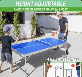 GoSports Foldable Indoor/Outdoor Table Tennis Table with Paddles and 1 New box of Balls