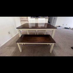 Wood Stained And White Table