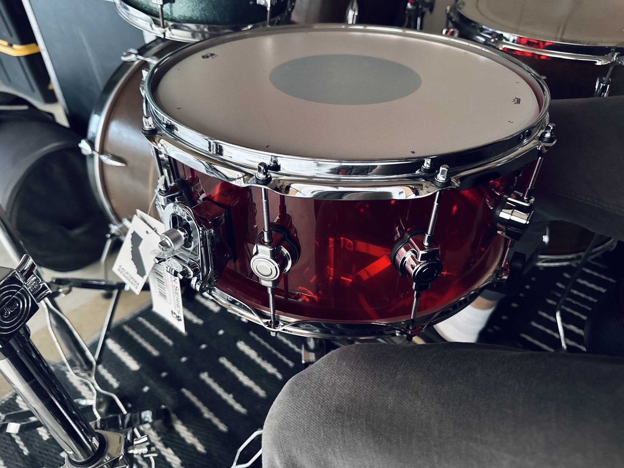 DW Drums - Acrylic Red Snare drum