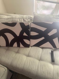 Black and White Abstract Canvas Wall Art Set
