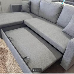 Grey Sectional With Pullout Bed 