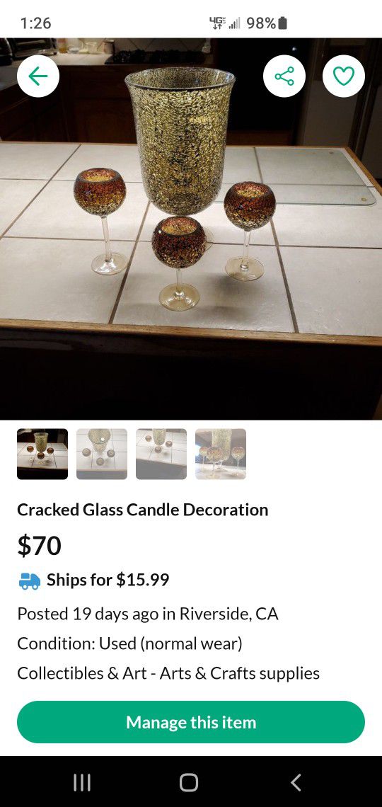 Beautiful crack glass candle holders Make Offer 