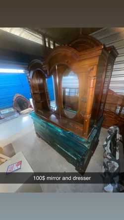 $100 mirror and dresser