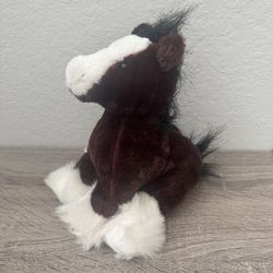 Ganz Webkinz Clydesdale brown Horse 9" Stuffed Animal Plush no code