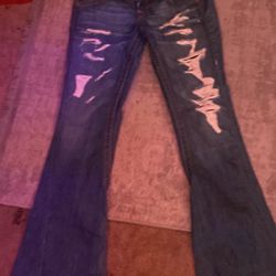 vintage true religion spiral cut flare jeans 