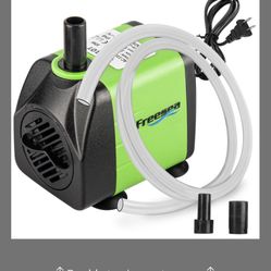 FREESEA Aquarium Submersible Fountain Pump: 160GPH 10W Adjustable Quiet Water Pumps With 3.3ft Tubing Hose For Small Fish Tank | Pond | Outdoor | Hydr
