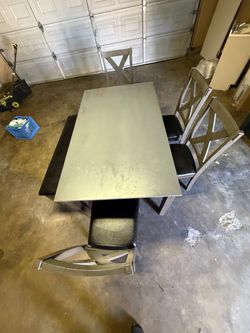 Dining table with bench