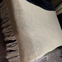 Solid Color Bed  Or SofaScarf with Tassel