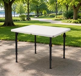 34" Square Portable Folding Card Table, Two Heights Adjustable & Max Load 300 lbs.