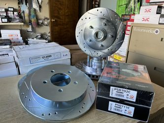 F150 Lightning 99-03 Front & Rear Drill Slot Rotors Ceramic Pads