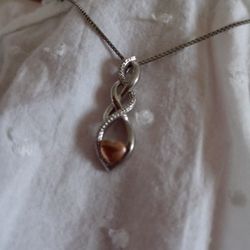 Sterling Silver And 10 Kt Gold Necklace