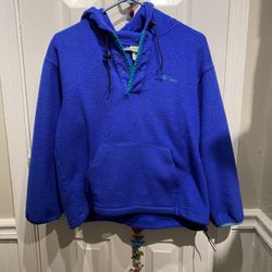 Adult Size Small LL Bean Blue Fleece Pullover