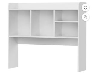 Desktop Bookshelf Storage Tabletop Display Hutch with 4 Shelves Wood Frame Freestanding Desk Organizer, White